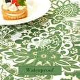 thumbnail image 5 of Green and White Table Cloth Round Table 60 Inch, Spring Summer Round Tablecloths, Outdoor Tablecloth for Parties, Waterproof Fabric Polyester Round Tablecloths, 5 of 6