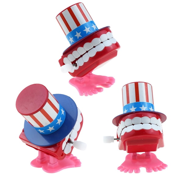 Juguete de cuerda para dientes, 7 piezas, dientes castañeteantes, viento, decoración navideña, juguete para caminar con dientes, diseño fácil de usar