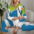 thumbnail image 6 of Fotbe Goose Holding an Umbrella Pattern Long Sleeve Pajama Set for Women,Sleepwear Set,2-piece Loungewear Set,Soft PJs Comfy Nightwear with Pockets -Large, 6 of 7