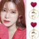 thumbnail image 3 of GAXIRE 1 par de pendientes de franela roja con forma de corazón para mujer, colgantes redondos para oreja, colgantes navideños, 3 of 7