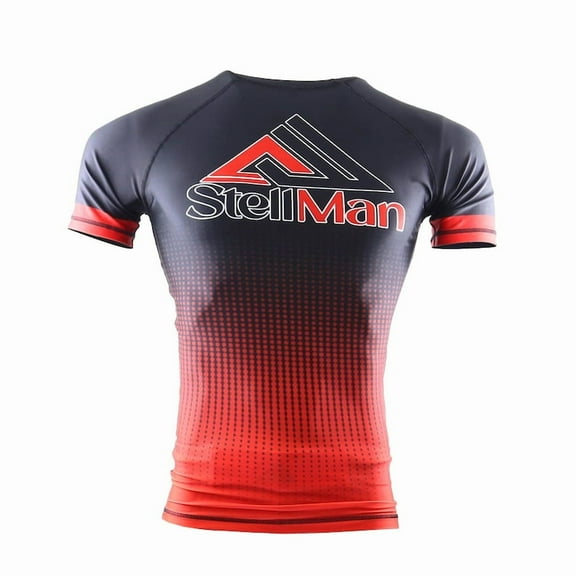 StellMan Men’s Short Sleeve Compression Sports Shirt – Quick-Dry Moisture Wicking Athletic Base Layer for Running, Cycling, Gym and Training