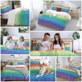 thumbnail image 5 of 3 Piece Rainbow Colors Ombre Cream Duvet Cover Set Twin Size,Microfiber Comforter/Quilt Cover with Corner Ties and 2 Pillowcases,Modern Abstract Art Aesthetics All Season Bedding with Zipper Closure, 5 of 8