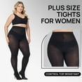 thumbnail image 4 of Manzi 1 Pair Plus Size Tights for Women 70D Control Top Opaque Pantyhose,Size XL to 5XL, 4 of 7