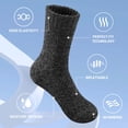 thumbnail image 4 of 5 Pairs Wool Socks for Men Gifts Winter Warm Thick Knit Cabin Cozy Crew Socks, 4 of 5