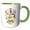 Green/White, variant on 3drose, Colorful Skull Head Adorned with White Background Modern Creative, 11oz Two-tone Yellow Mug