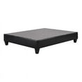 thumbnail image 1 of Bowery Hill Transitional Faux Leather Fabric Queen Platform Bed in Black, 1 of 10