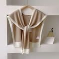 thumbnail image 2 of Gpaecead Women's All-Season Stripe Knit Wrap - Versatile Knit Blend Fashion Shoulder Cape Gray, 2 of 4
