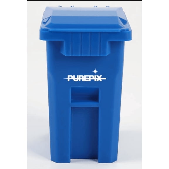 PurePix Mini Trash Bin Toothpick Holder, Blue, Swing Lid, 5oz