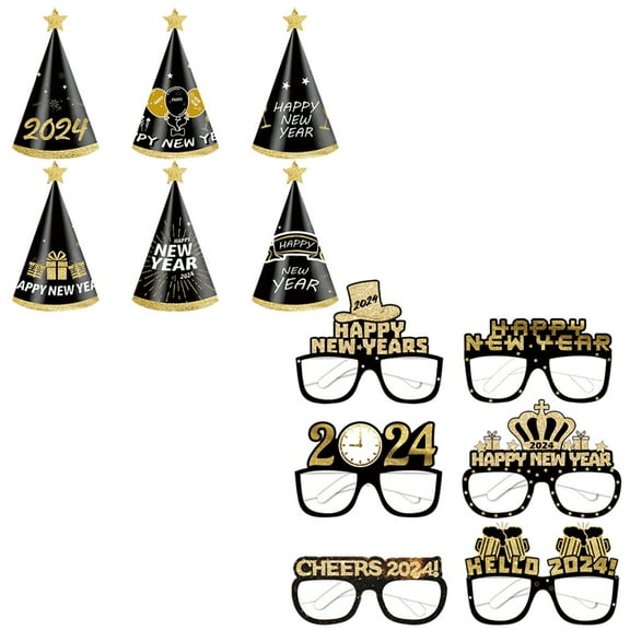 UNOMOR 1 Set of New Year Party Photo Props Paper Eyewear for Photo Sessions with