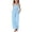 Blue, variant on Girls Linen Blend 2 Piece Outfit Peplum Cami Top Wide Leg Pants Set,7-8 Years