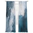 thumbnail image 7 of Blue Teal Sheer Curtains 84 Inch Length 2 Panels Set, Modern Oil Painting Vintage Abstract Voile Window Treatment Rod Pocket Curtains Sheers Drapes for Bedroom/Living Room/Kitchen 52"x84"x2, 7 of 7