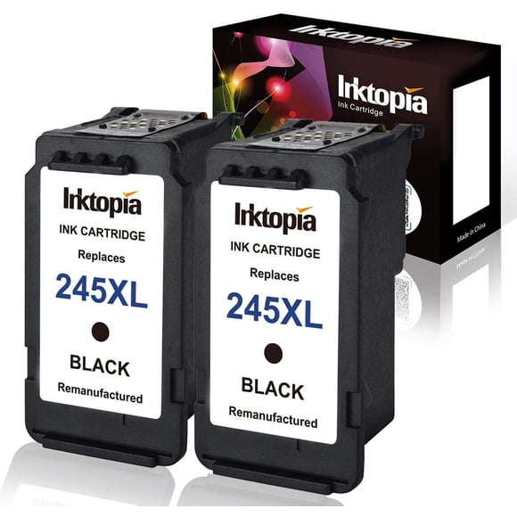 Inktopia 2 Cartouches d'Encre Remanufacturées de Remplacement pour Canon PG 245TG (2 Noires) avec Indicateur de Niveau d'Encre Utilisées