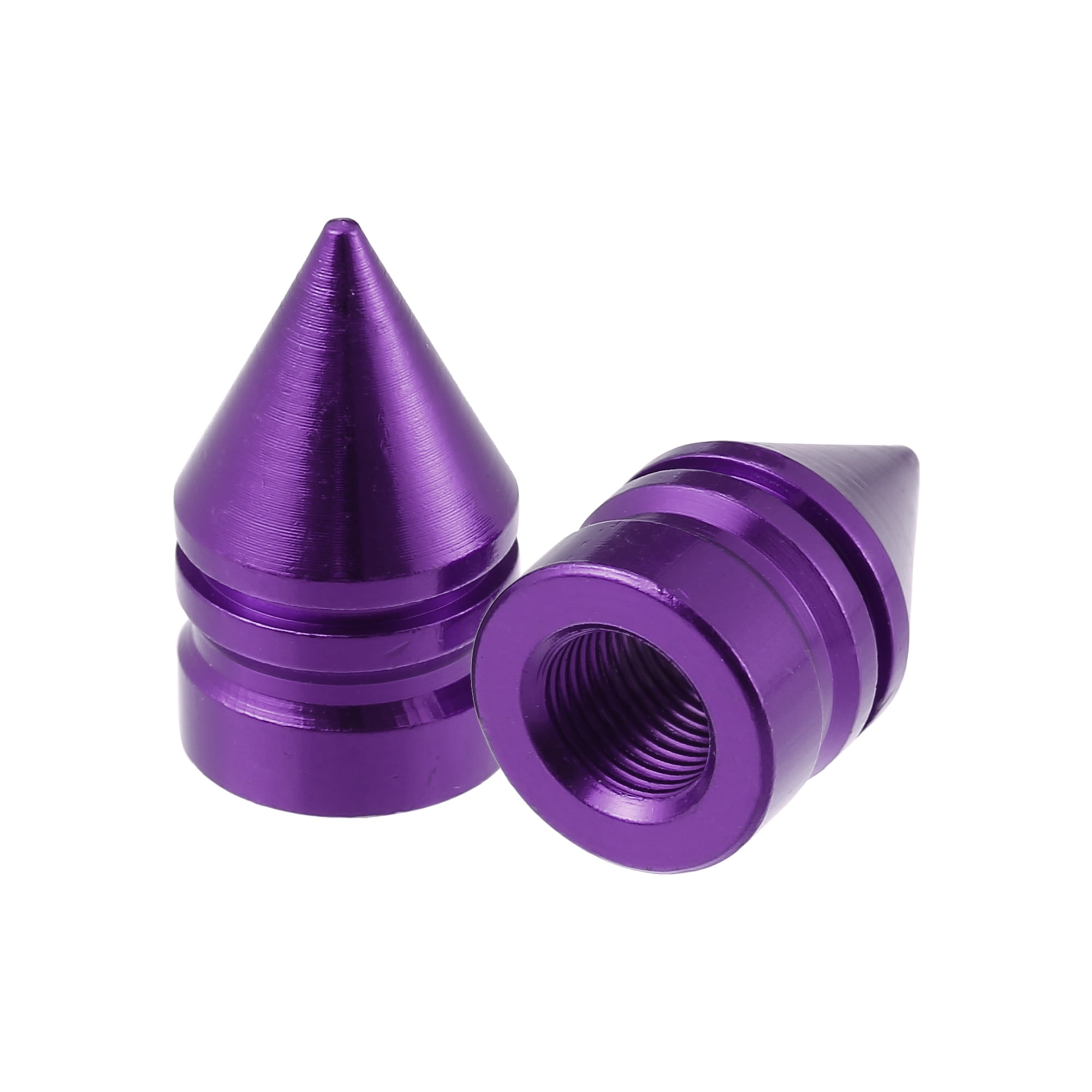 Unique Bargains Tire Stem Valve Caps Covers Spike Style Universal for Cars Bikes Purple