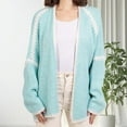 thumbnail image 1 of MPWEGNP Cardigan Tricoté à Col en V pour l'Automne et l'Hiver, Style Collège Chic, Manteau Chandail Bleu P, 1 of 8