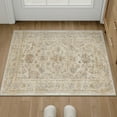thumbnail image 6 of BERTHMEER 2'x3' Small Beige Area Rugs for Entryway Bathroom Bedroom Kitchen Dorm Entrance Non Slip Washable Vintage Traditional Carpets Oriental Accent Distressed Throw Rugs, 6 of 6