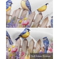 thumbnail image 6 of Garden Flower Bird Linen Curtain Valance for Bedroom/Bathroom/Kitchen/Office/Living/Dining Room Windows,Colorful Floral Watercolor Simple White Pocket Topper Drapes Decorative Cafe Drapery 54x18, 6 of 6