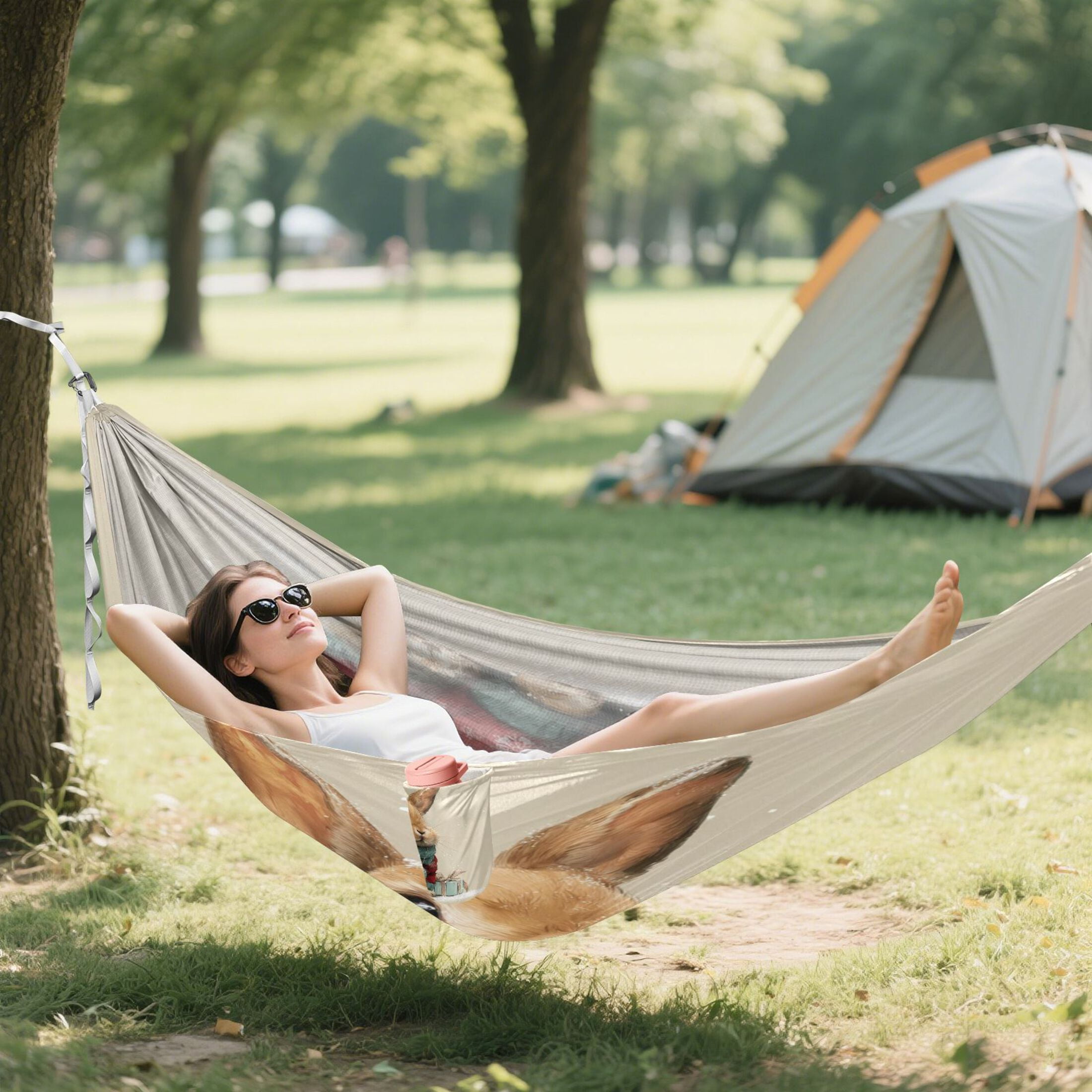 Hammock Camping Hammock Nylon Portable Hammock Travel Camping Hammock Christmas Rabbit