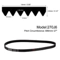 thumbnail image 2 of 2 Pack 270J6 PJ V-Ribbed Belt 6 Ribs 27" Length x 0.55" Width x 0.14" Height, EPDM Rubber Micro V Belt, 2 of 5