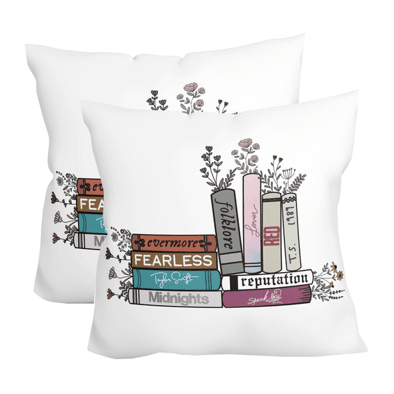 Pillow Covers, 18x18 Pillow Cover, Throw Pillow Covers, Music Album Gift Book Decorative Square Cushion Covers Pillowcase, Home Decorations for Couch Bed