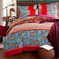 thumbnail image 3 of NAYOROOM Bohemian Boho Duvet Cover Set Twin Size,2 Pieces Retro Bohemian Mandala Striped Comforter Cover Sets, Colorful Red Blue, 3 of 11