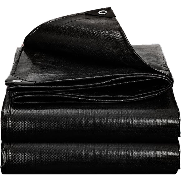 Black Tarps-180g/ã?¡ Heavy Duty Waterproof Tarpaulin,Lightweight,Durable,Waterproof, Outdoor Waterproof Tarps for Camping Pool