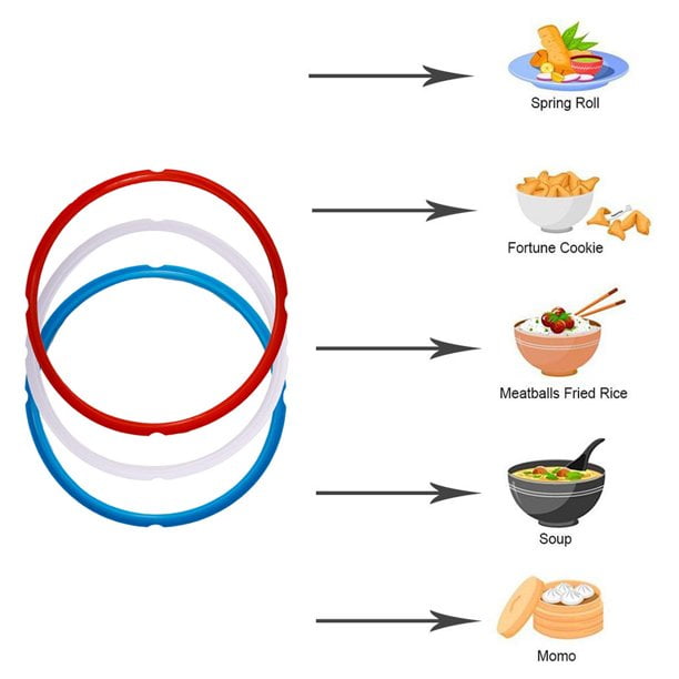 Silicone Sealing Ring for Instant Pot Accessories 3QT 6QT 8QT Random Colors
