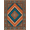 Orange Teal, Pattern 2, variant on ODIKA Motif Stacked Bands Border Stripe Stepped Aztec Southwestern Refined Structured Stain Resistant Low Profile for Dorm Room, Small Living Apartment