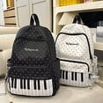 thumbnail image 2 of Slccxzc White Piano and Polka Dot Print Large Capacity Backpack Casual Travel Shoulder Bag, 1 Piece, 2 of 7