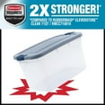 thumbnail image 4 of Rubbermaid Roughneck Clear 66 Qt. Plastic Storage Tote w/ Gray Lid, 4 Pack, 4 of 7