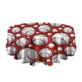 thumbnail image 5 of Red Baseballs Pattern Round Tablecloth 60"x60",Wrinkle Wipeable Table Cloth for Kitchen Dining Room Picnic Patio Party, 5 of 6