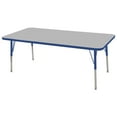 thumbnail image 1 of 30in x 60in Rectangle Everyday T-Mold Adjustable Activity Table Grey/Blue - Toddler Swivel with Six 12in Stack Chairs Blue - Swivel Glide, 1 of 2