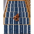 thumbnail image 2 of Navy Blue Boho Stair Treads Non Slip for Steps Geometric Vertical Stripes Modern Art 4 Pcs Reusable Adhesive Stair Runner Mats for Dogs Elders Carpet Treads Rugs for Staircase 8x30 In, 2 of 7