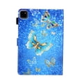 thumbnail image 5 of Dteck Case for iPad Pro 11-in. (M4) 2024,Magnetic Smart Pattern Leather Card Slots Wallet Case Shockproof Rubber Kickstand Cover for iPad Pro 11" 2024,Blue/Gold Butterfly, 5 of 6