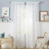 Estate View™ Cambridge Semi-Sheer Rod Pocket Curtain Panel Pair, 38"x84", White