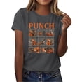 thumbnail image 4 of VEKDONE Cute Monkey Punch T-Shirt for Women Summer Cotton Brave Team Punching Graphic Tees Funny Baby Monkey Shirt for Women Dark Gray(Graphic 2） L, 4 of 7