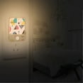 thumbnail image 2 of Yayeee 2-Pack Plug in LED Night Lights with Light Sensors Motion Detectors, Black Retro Pattern, 2 of 7