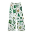 thumbnail image 4 of WTOBBY Women's Christmas Print Flannel Pajama Pants, Casual and Fashionable Sleepwear with Festive Patterns, Soft Fabric for Comfortable Home Use,Green M, 4 of 6