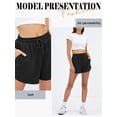 thumbnail image 7 of QAFOPEH Women Drawstring High Waisted With Pockets Solid Color Running Shorts, 7 of 7