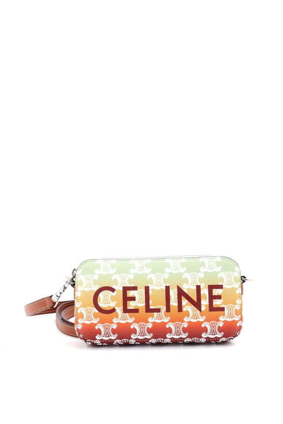 Pre-Owned Horizontal Pouch Crossbody Bag Logo Triomphe Coated Canvas By Rebag