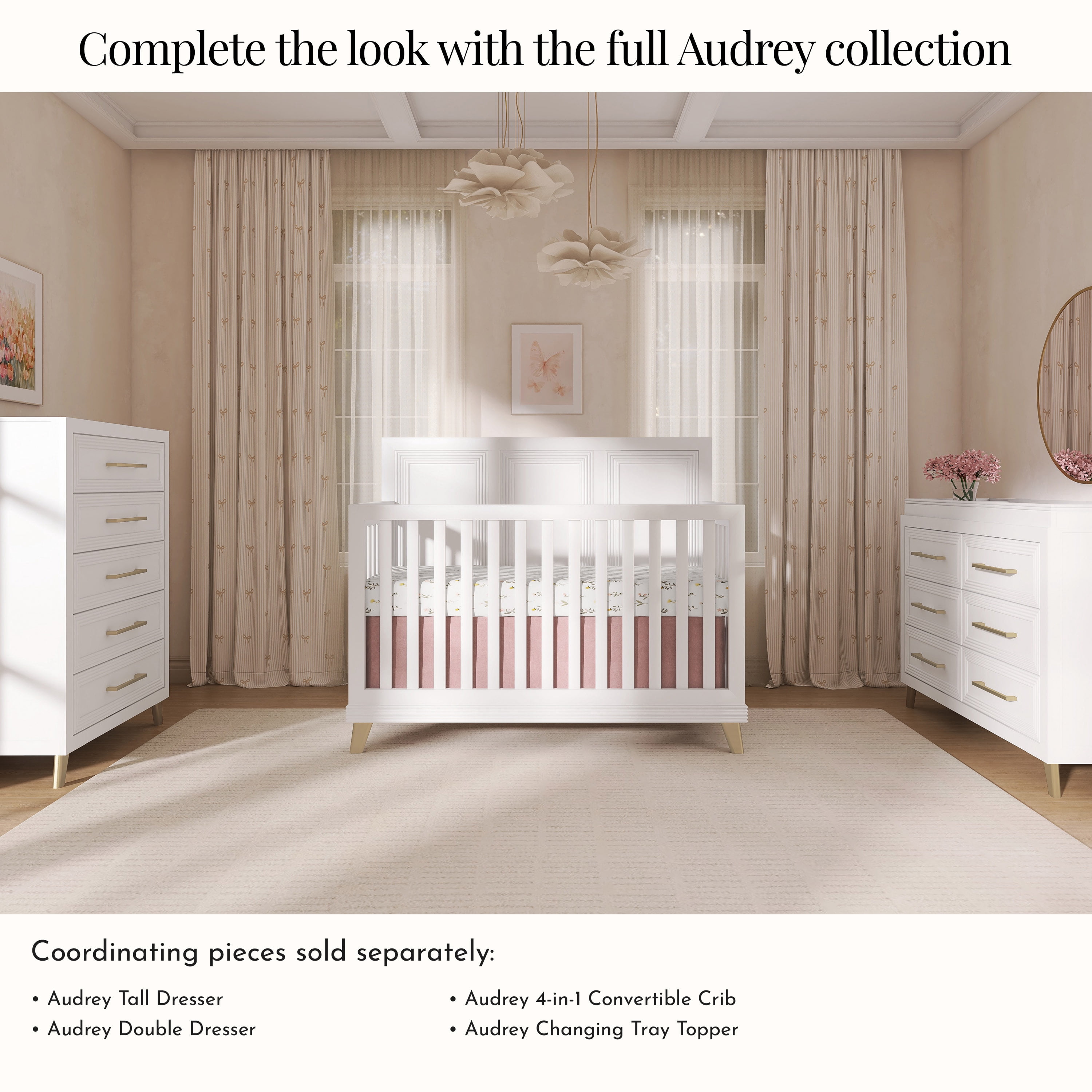 Evolur Convertible Crib Wooden Full Size Bed Rail Stardust