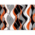 thumbnail image 3 of Orange Black Grey Wavy Kids Rugs, Abstract White Ripple Art Area Rugs, Breathable Durable Carpet, Machine Washable Rugs for Living Room Hardwood Floors Bedside, 5x6ft, 3 of 7