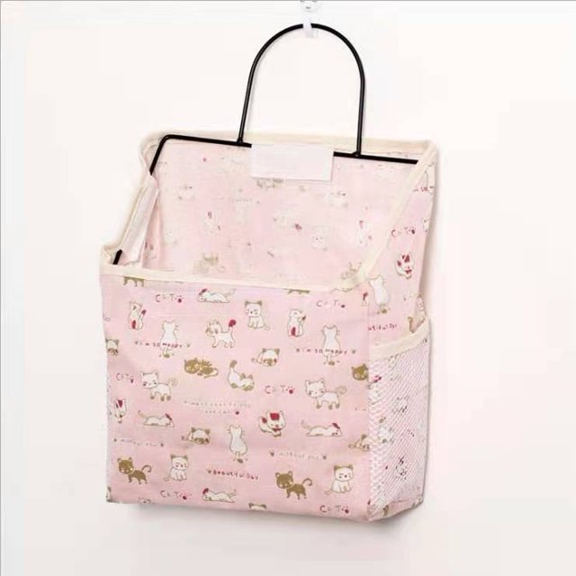 Perchero de pared de tela oblicua con un solo compartimento para colgar en la pared, bolsa de almacenamiento, acabado para dormitorio, dormitorio y baño
