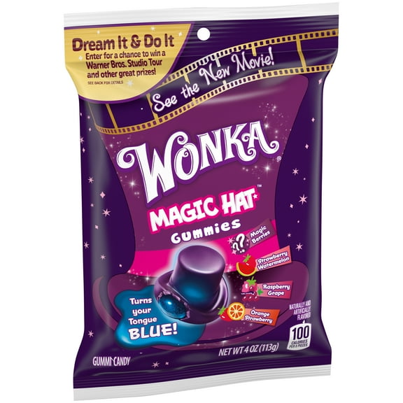 Wonka Magic Hat Gummy Candy, Mixed Fruity Flavor, 4 oz