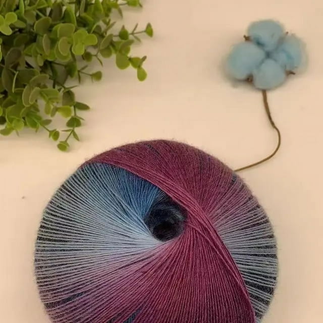 Segmental Dyed Rainbow Hand Knitted Thread 200g 1600m Long Invincible Magic Ball Wool Crochet Thread Rainbow Magic Ball