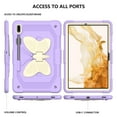 thumbnail image 4 of Protective Case for Samsung Galaxy Tab S10+ Plus/ Tab S9+ Plus/ Tab S9 FE+ Plus 12.4", Cute Butterfly Kids Friendly Kickstand Shockproof Case with Shoulder Strap & Pen Holder,Purple+Beige, 4 of 7