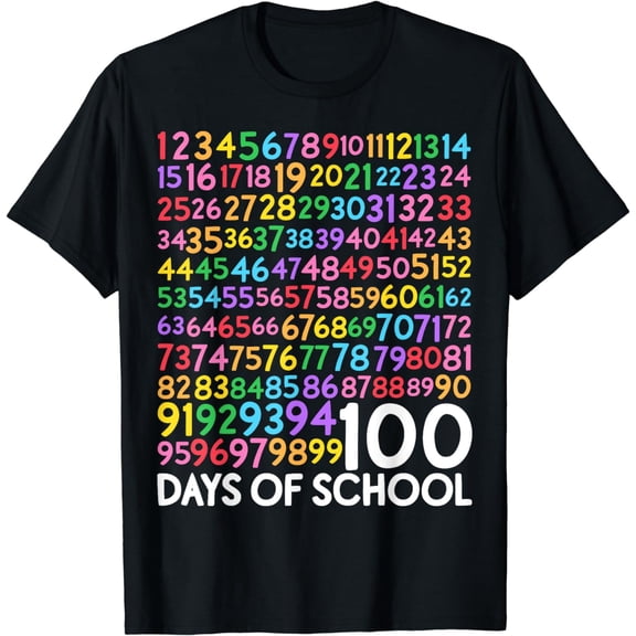 100th Day of School Teacher Kids 100 Days Math Numbers T-Shirt