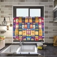 thumbnail image 4 of Yayeee Kitchen Curtains Tier Pair Light Filtering 27"x36" Rod Pocket Short Cafe Window Panel, Blue Jam, 4 of 7
