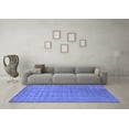 thumbnail image 3 of Ahgly Company Machine Washable Indoor Square Abstract Blue Contemporary Area Rugs, 8' Square, 3 of 4