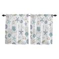 thumbnail image 2 of Beach Themed Rod Pocket Kitchen Curtains,Coastal Starfish Tier and Valance Curtains,Light Filtering Short Window Treatments for Bathroom,Bedroom,Living Room and Cafe, 2 of 5