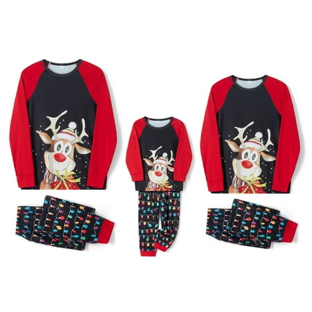 

Family Matching Christmas Pajamas Set Holiday Santa Claus Sleepwear Xmas PJS Set for Couples and Kids
